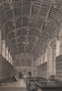 Interior of the Hall, KING'S COLLEGE, Cambridge. LE KEUX 1841 old print