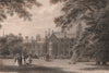 SIDNEY SUSSEX COLLEGE. from the Masters Garden, Cambridge. LE KEUX 1841 print