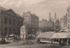 CAMBRIDGE. The Market Place with the Town Hall & Hobson's Conduit. LE KEUX 1841