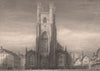 CAMBRIDGE. Great St. Mary's Church, Exterior. LE KEUX 1841 old antique print