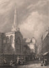 CAMBRIDGE. Trinity Church. LE KEUX 1841 old antique vintage print picture