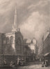 CAMBRIDGE. Trinity Church. LE KEUX 1841 old antique vintage print picture