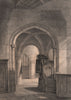 CAMBRIDGE. Interior of St. Sepulchres Church. LE KEUX 1841 old antique print