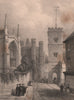 CAMBRIDGE. View showing All Saints Church &c. LE KEUX 1841 old antique print