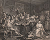 RAKE'S PROGRESS. 'Tavern Scene'. Plate 3. HOGARTH 1833 old antique print