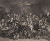 RAKE'S PROGRESS. 'Gaming house scene'. Plate 6. HOGARTH 1833 old antique print