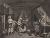 'The Distressed Poet'. After William HOGARTH 1833 old antique print picture