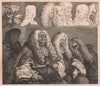 'The Bench'. Shows the Difference between character & caractura. HOGARTH 1833