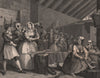 HARLOT'S PROGRESS. 'Scene in Bridewell'. Plate 4. HOGARTH 1833 old print