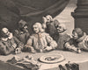 'Columbus breaking The Egg'. After William HOGARTH 1833 old antique print