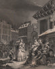 TIMES OF THE DAY. 'Morning '. After William HOGARTH 1833 old antique print