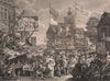 'Southwark Fair'. After William HOGARTH' 1833 old antique print picture