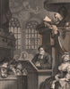 'The Sleeping Congregation'. After William HOGARTH 1833 old antique print