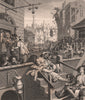 BEER STREET & GIN LANE. 'Gin Lane'. After William HOGARTH 1833 old print