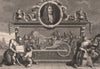 HUDIBRAS. 'Frontispiece'. After William HOGARTH 1833 old antique print picture