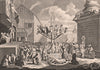 'Emblematical print of the South Sea'. After William HOGARTH 1833 old