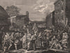 'The March to Finchley'. After William HOGARTH 1833 old antique print picture