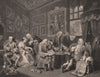 MARRIAGE A LA MODE. 'The contract'. After William HOGARTH 1833 old print