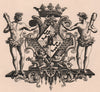 'Arms of the Dutchess of Kendal'. After William HOGARTH 1833 old antique print