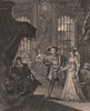 'Henry the eighth & Anna Boleyne'. After William HOGARTH 1833 old print
