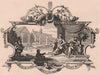 'Ticket for Tiverton School Feast. 1740'. After William HOGARTH 1833 old print