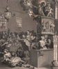 'Credulity, Superstition & Fanaticism'. After William HOGARTH 1833 old print