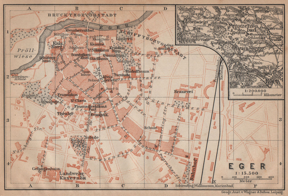 EGER antique town city plan. Erlau Jagier Jager. Hungary terkep 1905 old map