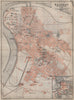 BELGRADE (BEOGRAD) antique town city plan. Serbia mapa. BAEDEKER 1905 old