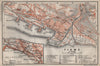 RIJEKA antique town city plan grada. Fiume Reka Pflaum. Croatia karta 1905 map