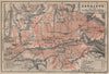 SARAJEVO antique town city plan. Bosnia Herzegovina karta. BAEDEKER 1905 map