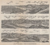 PANORAMA VOM SCHAFBERG, Salzkammergut. Austria Österreich karte 1929 old map