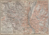 BUDAPEST city plan/environs Budakeszi Districts 1 2 3 5 6 7 8  9 13 14 1929 map