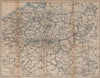 BELGIUM BELGIQUE BELGIE General map. Provinces carte. BAEDEKER 1901 old