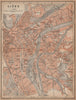 LIEGE LIÈGE LUIK antique town city plan. Belgium carte. BAEDEKER 1901 old map