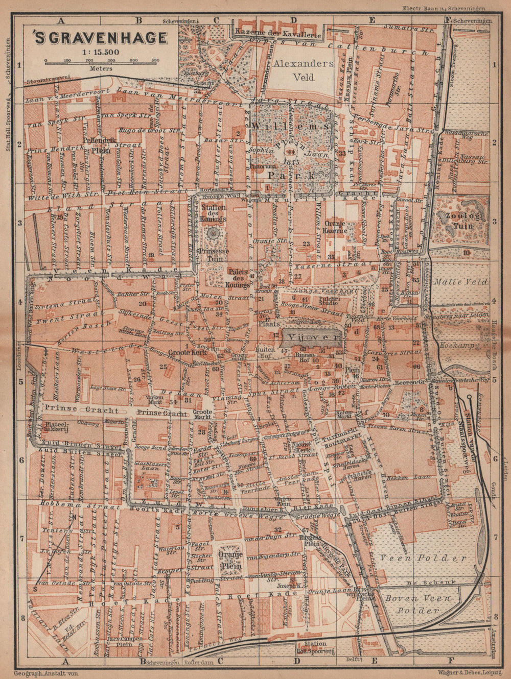 THE HAGUE DEN HAAG 'S-GRAVENHAGE town city stadsplan. Netherlands 1901 old map
