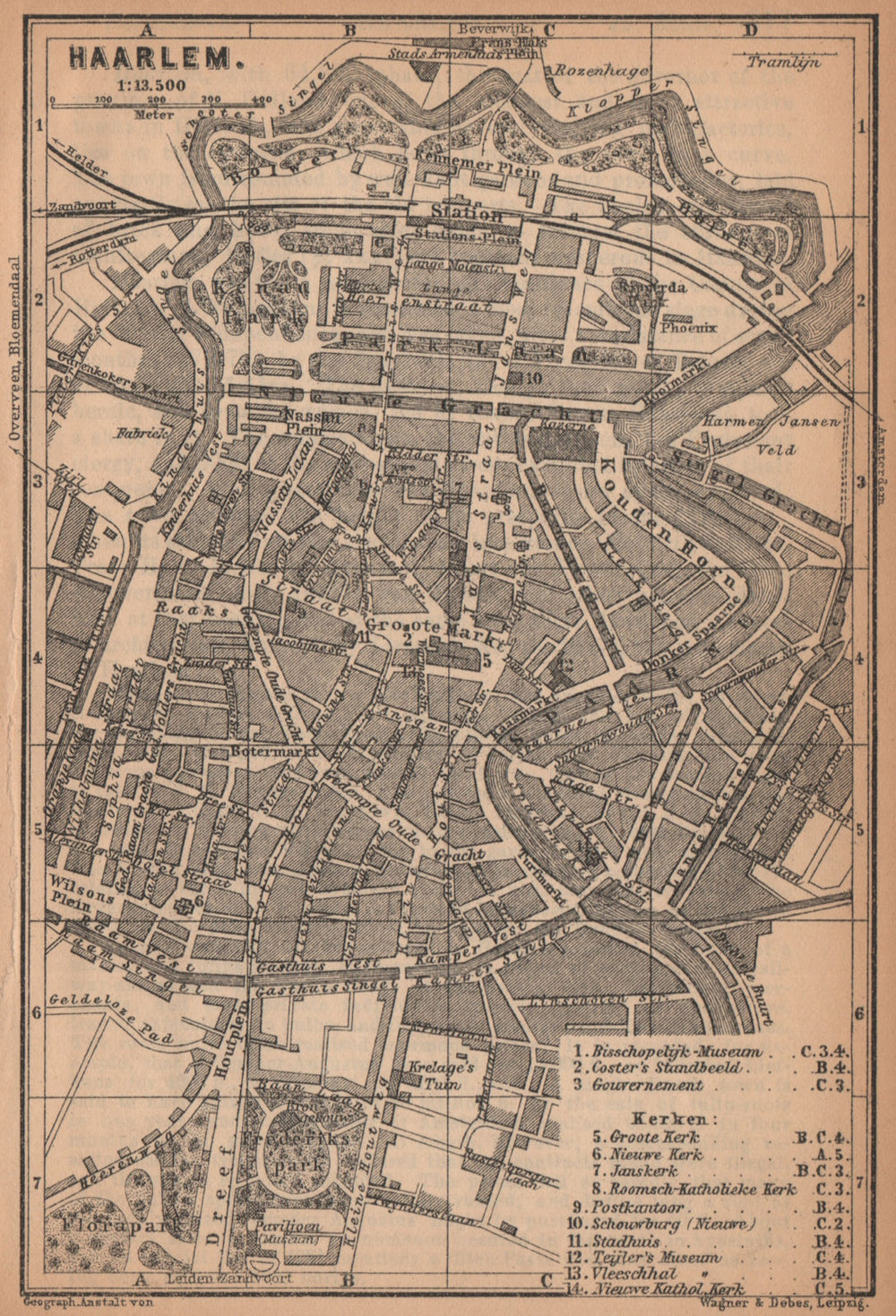 HAARLEM antique town city stadsplan. Harlem. Netherlands kaart 1901 old map