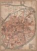 BRUGES BRUGGE antique town city plan. Belgium carte. BAEDEKER 1905 old map