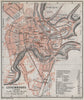 LUXEMBURG LUXEMBOURG antique town city plan carte. BAEDEKER 1910 old map