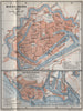 MIDDELBURG & VLISSINGEN town city stadsplans. Flushing. Netherlands 1910 map