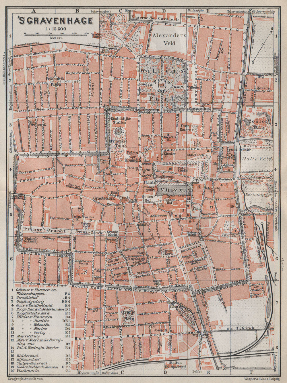 THE HAGUE DEN HAAG 'S-GRAVENHAGE town city stadsplan. Netherlands 1910 old map