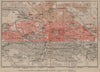 BERLIN KEY MAP antique town city stadtplan karte. BAEDEKER 1910 old