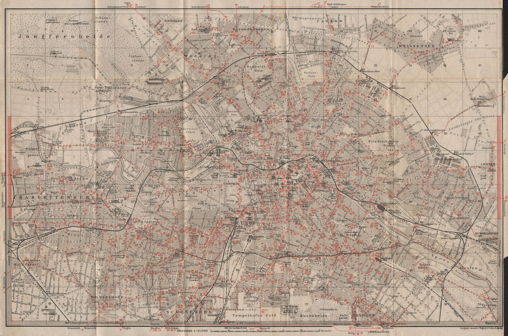BERLIN STRAßENBAHNNETZ. Tramway network. town city stadtplan karte 1910 map