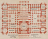 REICHSTAGSGEBÄUDE, Berlin. Main floor plan karte. BAEDEKER 1910 old map