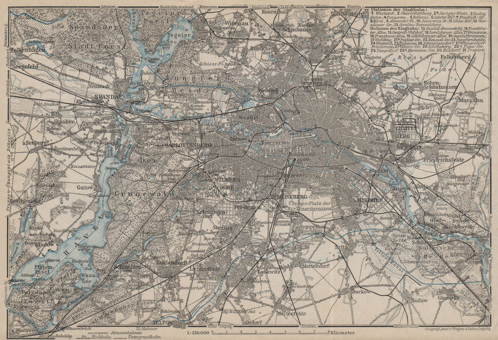BERLIN & environs umgebung. Spandau Rixdorf Lichtenberg Zehlendorf 1910 map