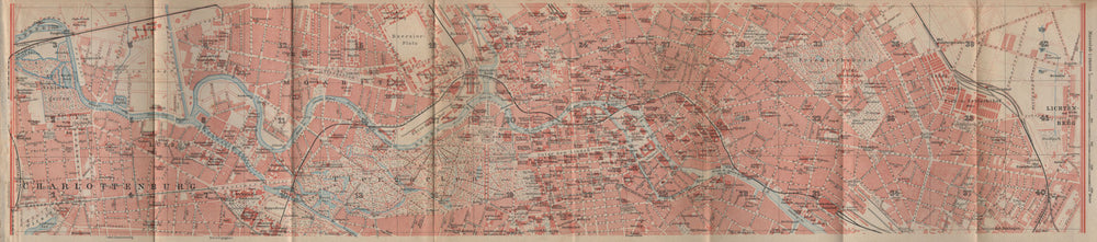 BERLIN CENTRE town city stadtplan. Charlottenburg Moabit Lichtenberg 1910 map