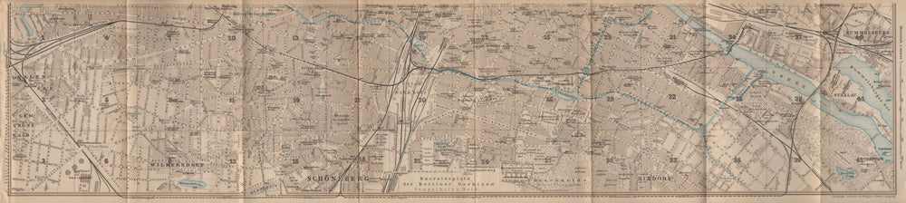 BERLIN SOUTH town city stadtplan. Wilmersdorf Halensee Schöneberg 1910 old map
