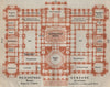 REICHSTAGSGEBÄUDE, Berlin. Main floor plan karte. BAEDEKER 1923 old map