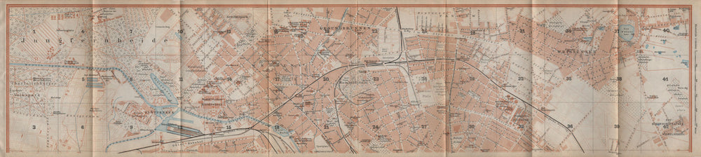 BERLIN NORTH town city stadtplan. Gesundbrunnen Wedding Weissensee 1923 map
