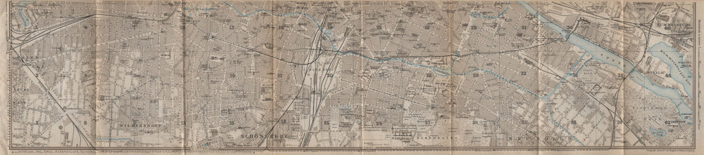 BERLIN SOUTH town city stadtplan. Wilmersdorf Halensee Schöneberg 1923 old map
