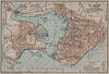 ST. JOHN, New Brunswick. town city plan. Canada. BAEDEKER 1922 old antique map